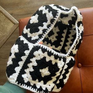Black and White Knit Balaclava